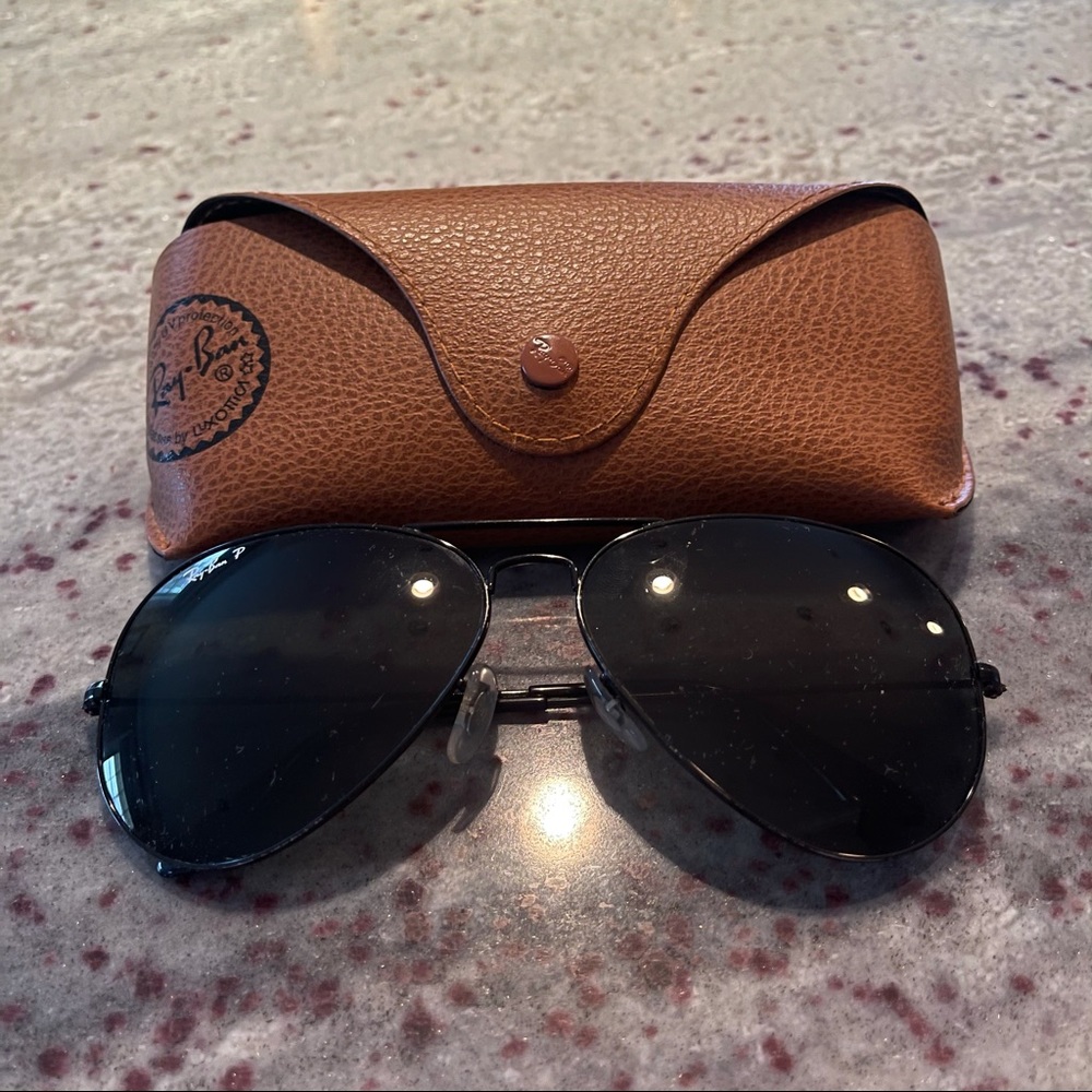 Rayban 62mm aviators polarized